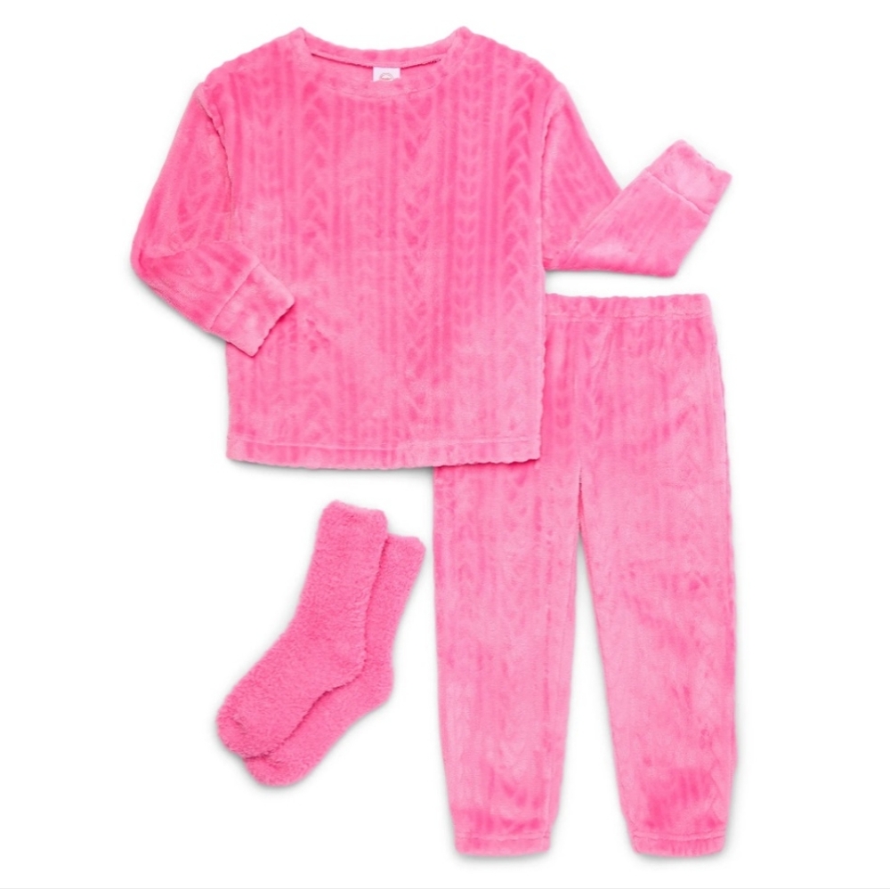 Cozy Pink Kids Pajamas 3 Piece Set